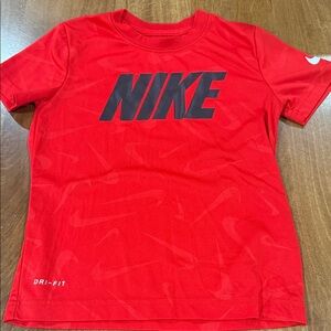 Nike Red Short-Sleeve Dri-FIT Tee with Black Logo